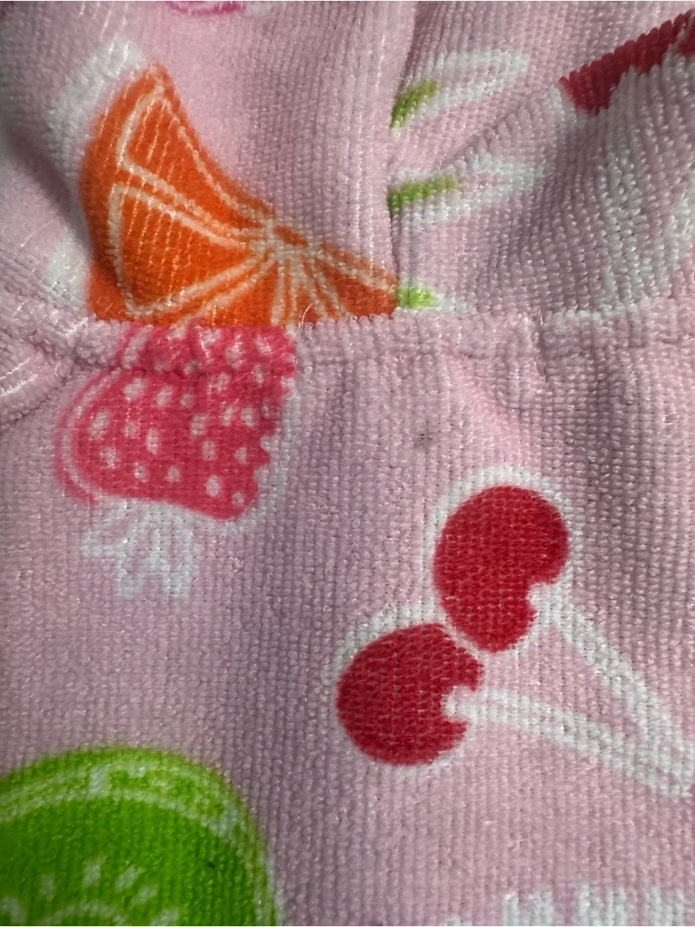 Tommy Bahama Pink Hooded Fruit-Print Kids Bath Robe